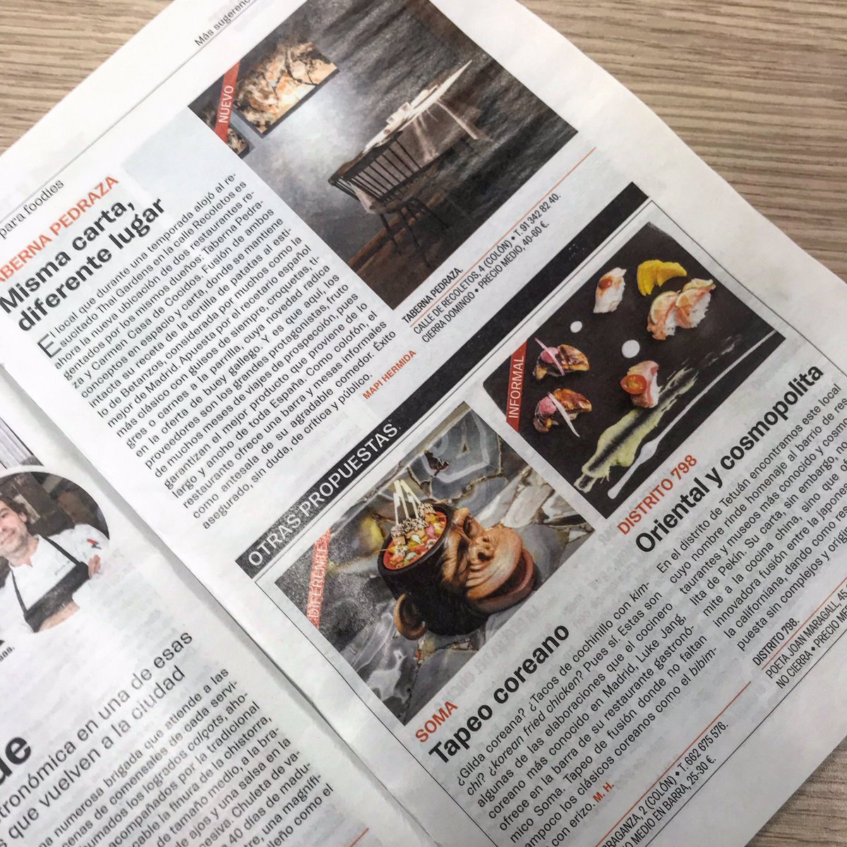 Mis planes para foodies de la semana en Guía del Ocio son Taberna Pedraza y su nueva ubicación, las tapas de Luke en SOMA y Distrito 798 ✔️🍽🍷🍺 #lagastronoma <a href="/guiadelocio/">Guía</a>oficial <a href="/elpais_espana/">EL PAÍS España</a> #gastro #gastronomia #restaurante #restaurantes #food @tabernapedraza @guiadelocio