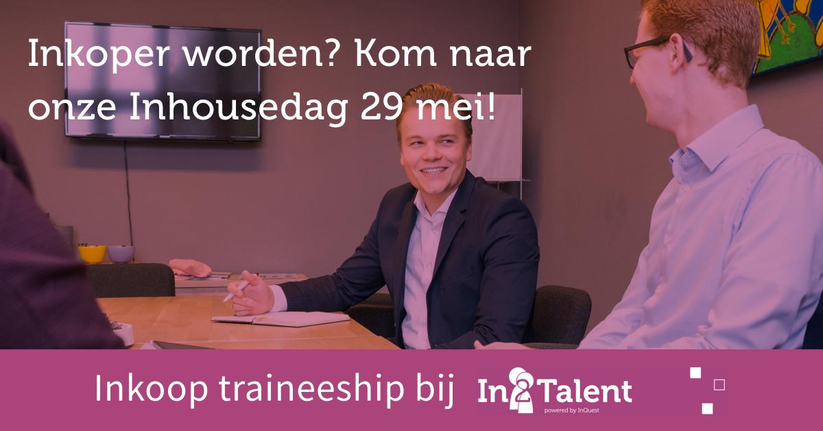 In2Talent's tweet image. Inkoper worden? Ontdek de mogelijkheden tijdens de #inhousedag van In2Talent op 29 mei! In2Talent biedt een uniek traineeship programma waarin jij je binnen 2 jaar ontwikkelt tot professioneel inkoop consultant. Interesse? Meld je aan via de website: bit.ly/2VinZMb