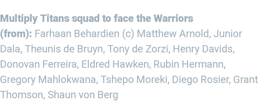 dream11_grand's tweet photo. #Dream11 #T20Challenge #CSA #WARvTIT #TITvWAR #WARvsTIT #TITvsWAR #Warriors #Titans both the teams squad https://t.co/noGEquyyVS