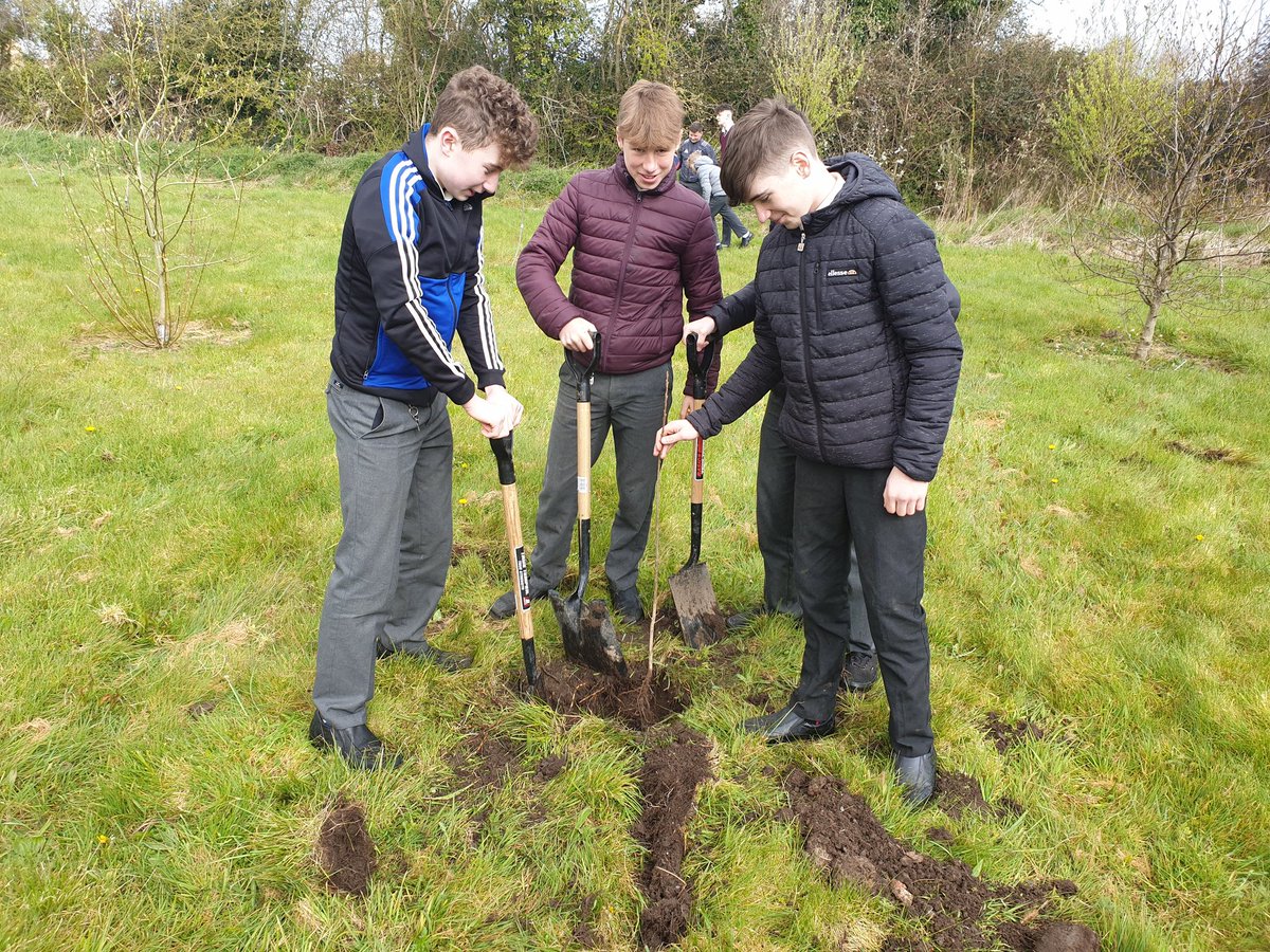 2nd year woodwork students planting bare root trees in our nature area as part of #natioanltreeweek. @technoteachers  @JCt4ed
