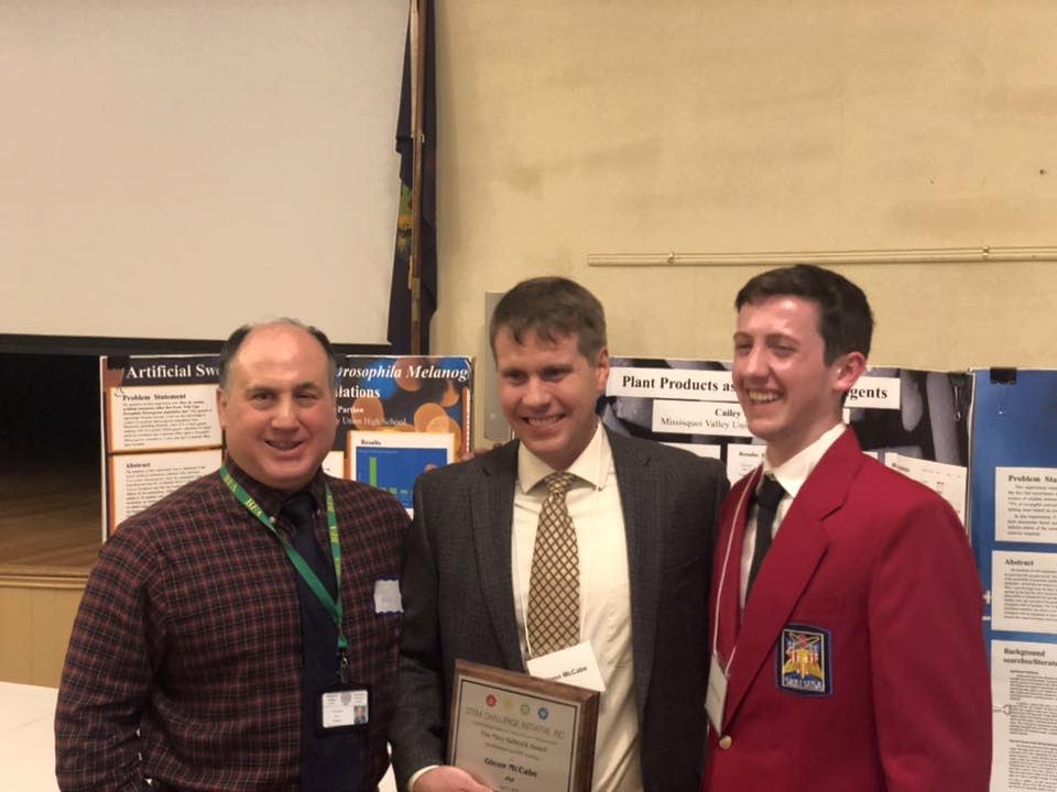 We are very proud to congratulate Mr. McCabe for winning the 2019 Teacher of the Year Award from the STEM Challenge Initiative! The award was presented this evening at the 4th Annual STEM Recognition Night.