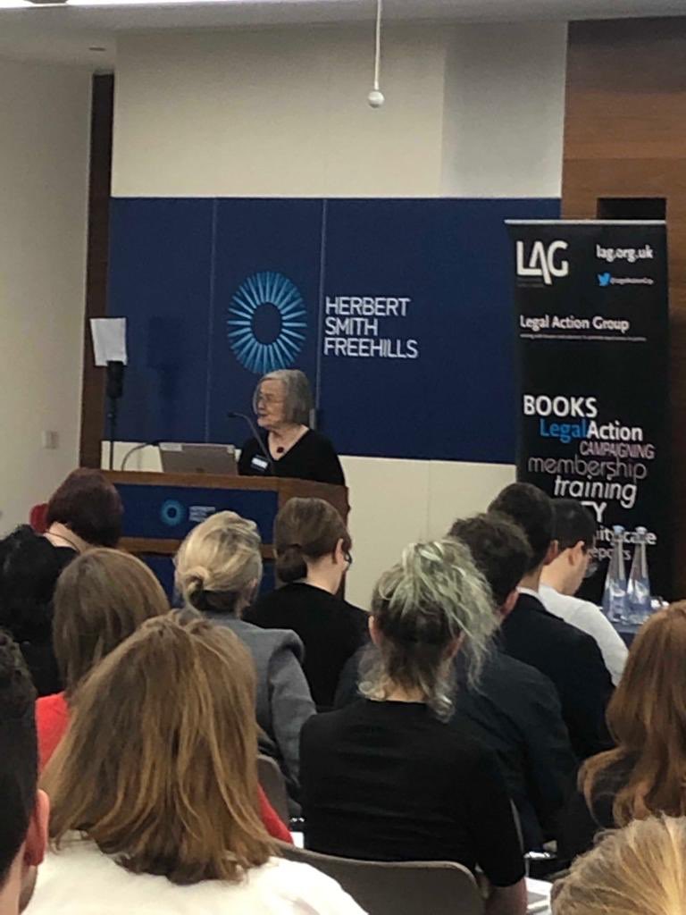 Lady Hale at LAG Legal Aid at 70 today - Cheshire West and Montgomery v Lanarkshire Health Board two of most important legally aided cases decided in the Supreme Court #legalaid70conf