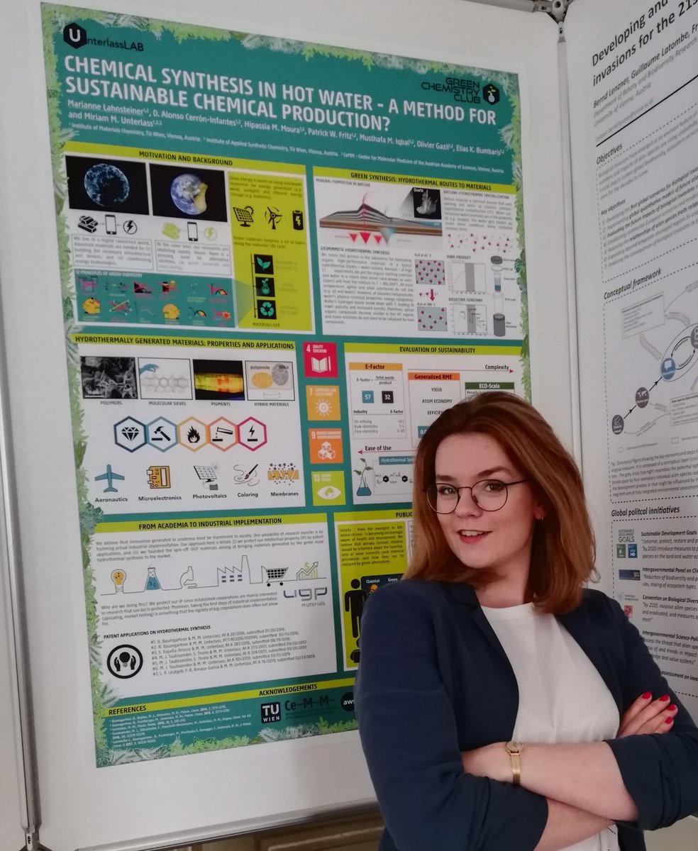 M_Lahnsteiner's tweet photo. Proud to represent our contribution @UnterlassLab developing #sustainable technologies with the help of #greenchemistry at today's poster session @oeaw #SDG https://t.co/vpIZ94kLCe