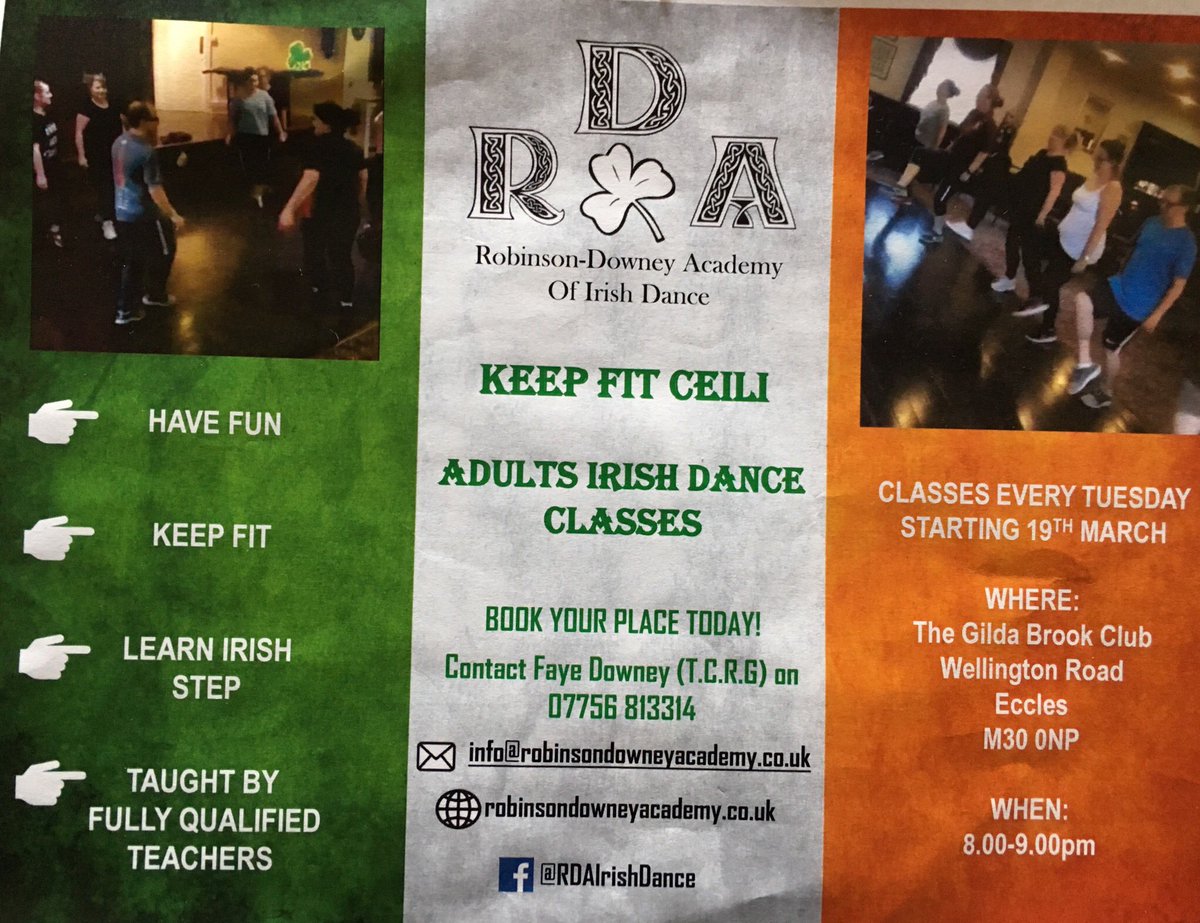 GildabrookClub's tweet photo. 🇨🇮💃🏻☘️Ever wanted to learn how to #Irish #dance well we now hold #adult classes every #tuesday 8-9pm.  #Academyofirishdance #Manchester #Monton #Eccles https://t.co/oN0XSriHEm