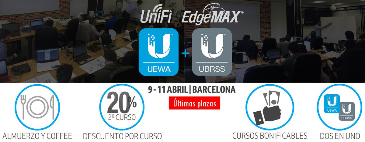 Landashop's tweet photo. Landatel Academy 🎓Última oportunidad - Estás a tiempo de inscribirte en el Curso #UEWA + #UBRSS de @ubnt en Barcelona del 9 al 11 de abril. Recuerda que puedes aprovecharte de muchas ventajas, como un 20% de descuento en tu segundo curso comprado - https://t.co/Uv2VF0E8U6 https://t.co/OiDDWw5DVT