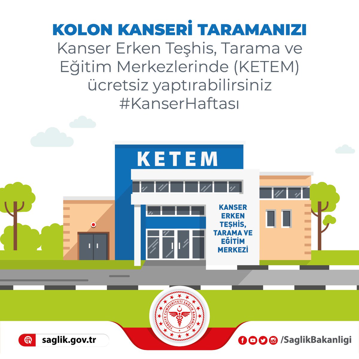 Kadınlarda ve erkeklerde kolon kanseri taraması 50-70 yaş aralığında her 2 yılda 1 yapılmalıdır.
#KanserHaftası
#ErkenTeşhisHayatKurtarır