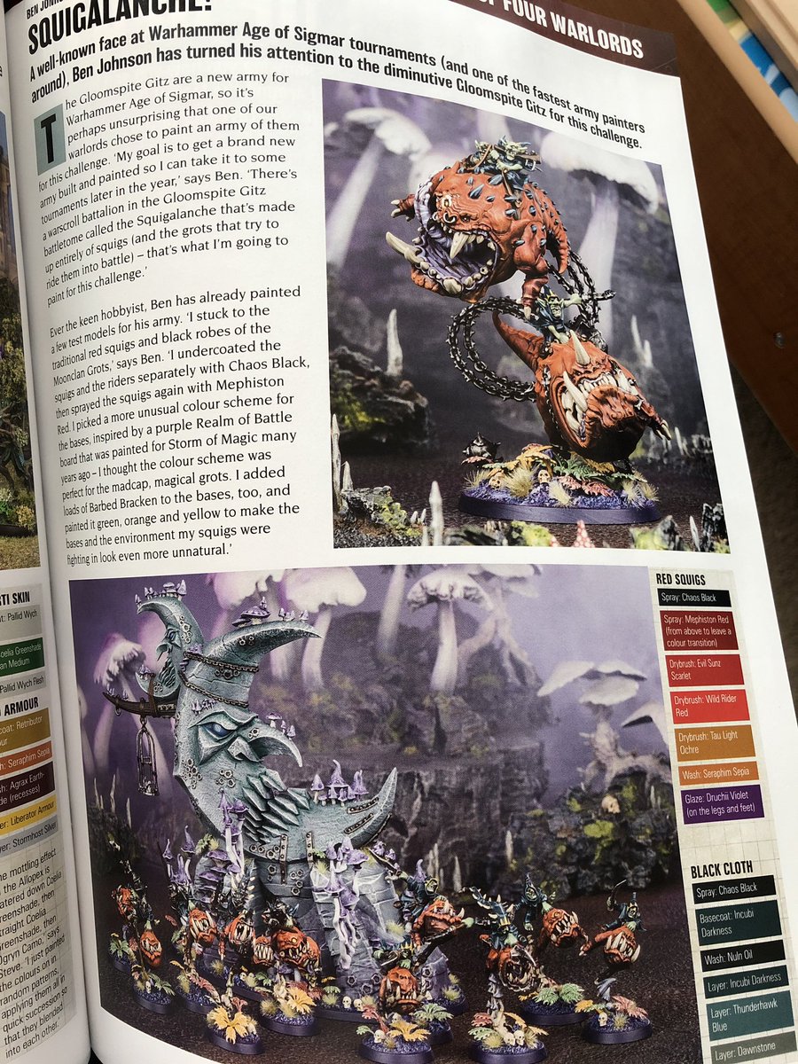 BenJohnson0013's tweet image. I’ve done a lot of cool things in the hobby but a “tale of four gamers” article in White Dwarf is up there with the best of them, check out the beginnings of my Squigalanch in April’s issue. #AoS
