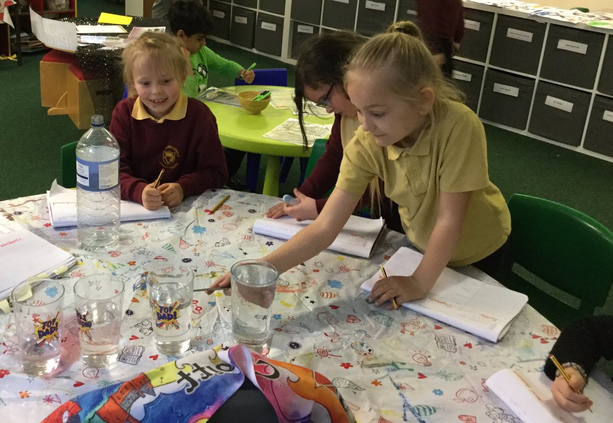 StAlbansSchool1's tweet photo. #SACPSY2 investigated how the amount of water in a cup changes the pitch of the sound produced when you tap it. #SACPSSCI #SACPDKUW @Cornerstonesedu #beatbandboogie https://t.co/CpNeX1Pe6J