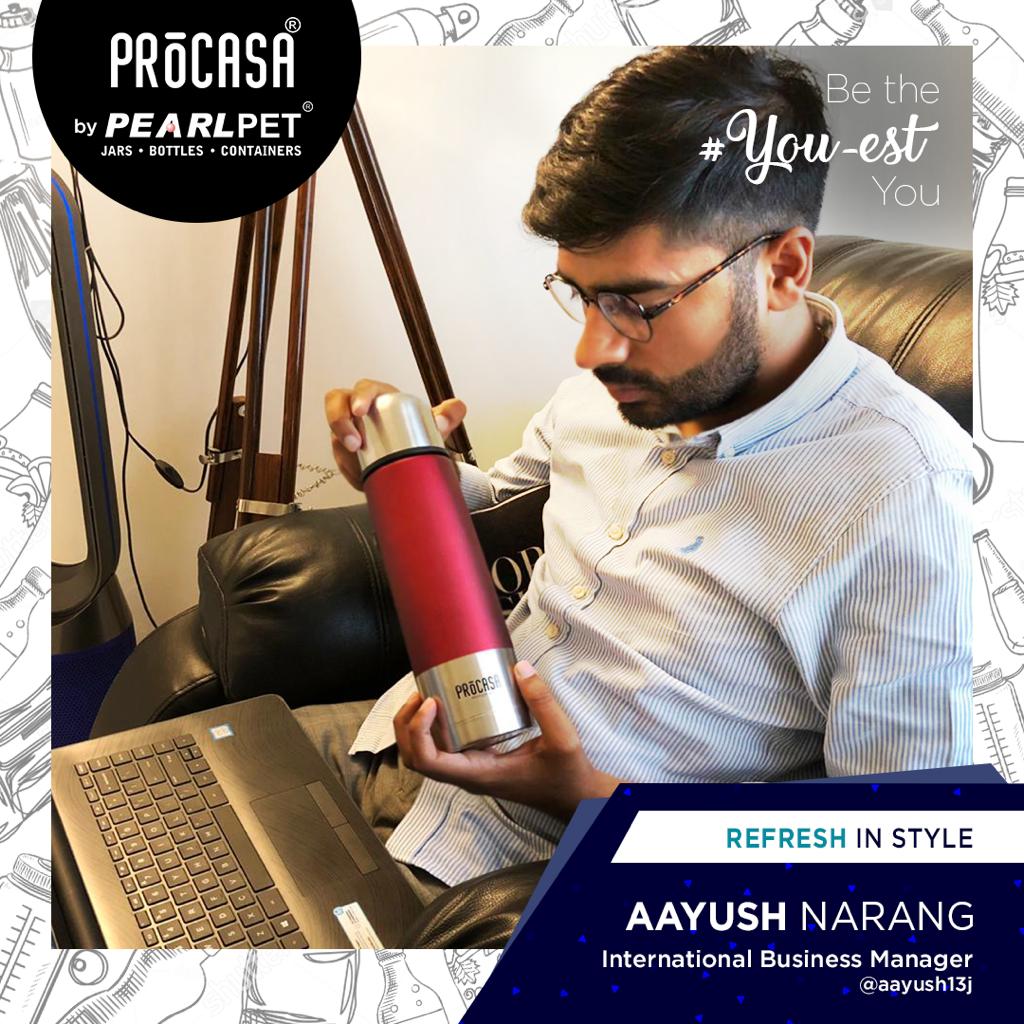 pearlpet's tweet photo. #BeTheYouestYou 💯
This week we have - Aayush Narang, International Business Manager of a leading bioceutical company! Doing what he’s best at with his #ProCasa &amp; always staying hydrated at work 💦 When are you buying your Pro? Buy now from @amazondotin 
https://t.co/RzQexeIaB3 https://t.co/eBnVr2fpqt