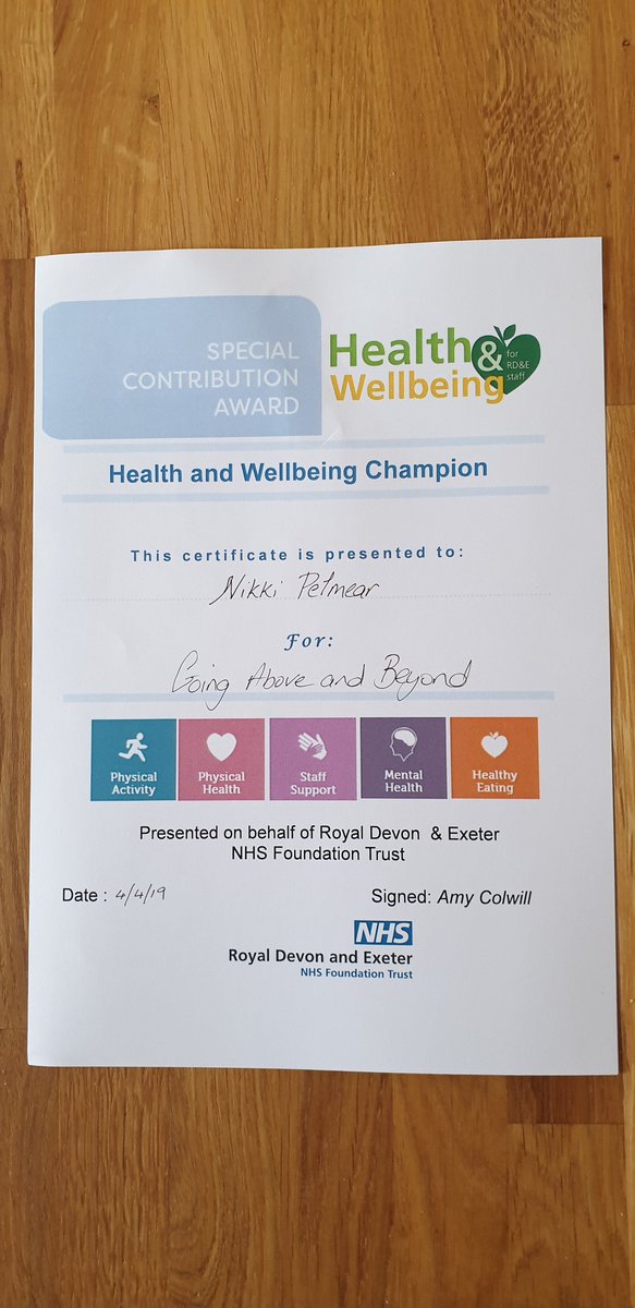 ASWAssurance's tweet photo. Well done @nikki_pelmear! For getting this "Going Above and Beyond" Certificate, for your work as our Wellbeing Champion @RDEstaffhealth. Thank you for your work in organising us in the #Bigdevonmarch we doubled our target with over 4 million step. Well done to all taking part. https://t.co/3zhqTI3rpV