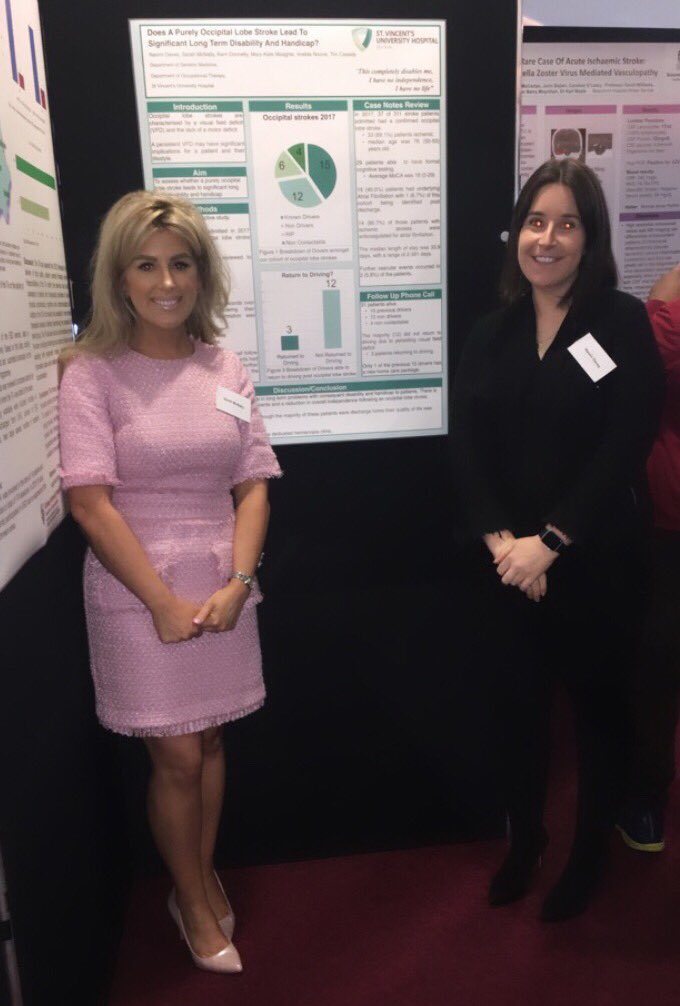 Great learning from an audit I completed with the wonderful Dr Naomi Davey and the Stroke Team in @svuh on Occipital Lobe Strokes with a one year follow up. #OccupationalTherapy #strokerecovery #IHFStrokeConference2019 #makebigstrokehistory @ImeldaNoone