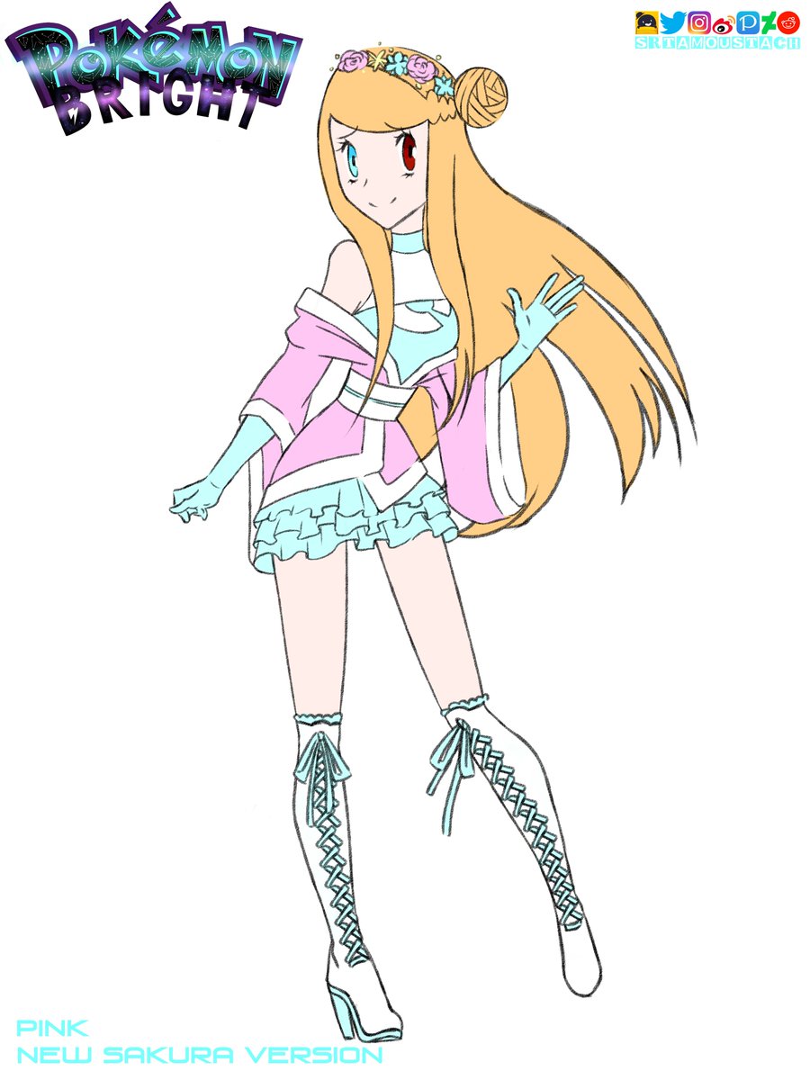 PokemonBright's tweet photo. Hello there!! Help us choose the final design of Pink, you childhood best friend. She is a bit shy but very loyal. Vote in the poll below. (The last design was the original design of Pink, made in 2017). 
#pokemon #PokemonSwordShield  #pokemonoc https://t.co/bSsqiamvbF