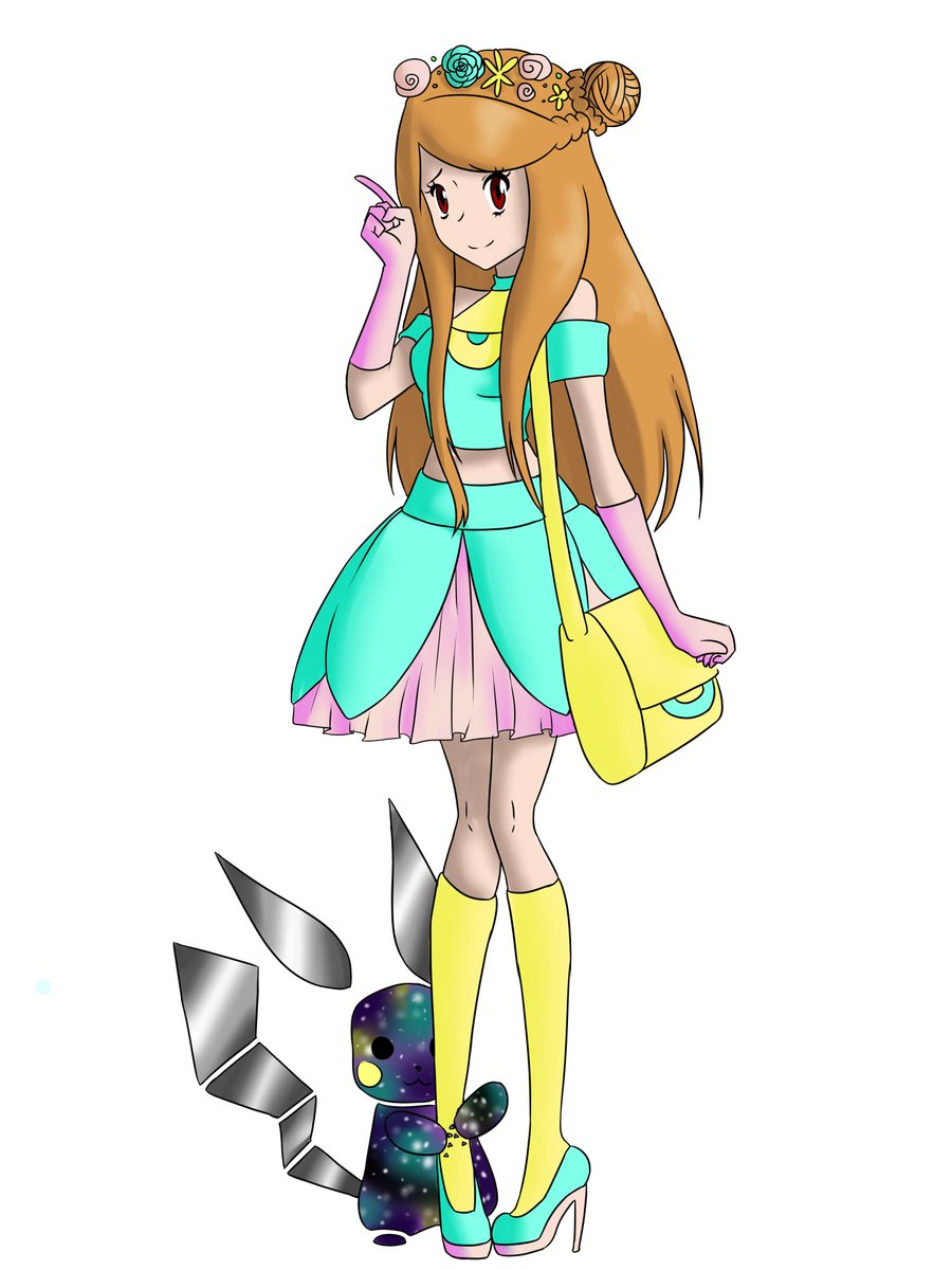 PokemonBright's tweet photo. Hello there!! Help us choose the final design of Pink, you childhood best friend. She is a bit shy but very loyal. Vote in the poll below. (The last design was the original design of Pink, made in 2017). 
#pokemon #PokemonSwordShield  #pokemonoc https://t.co/bSsqiamvbF