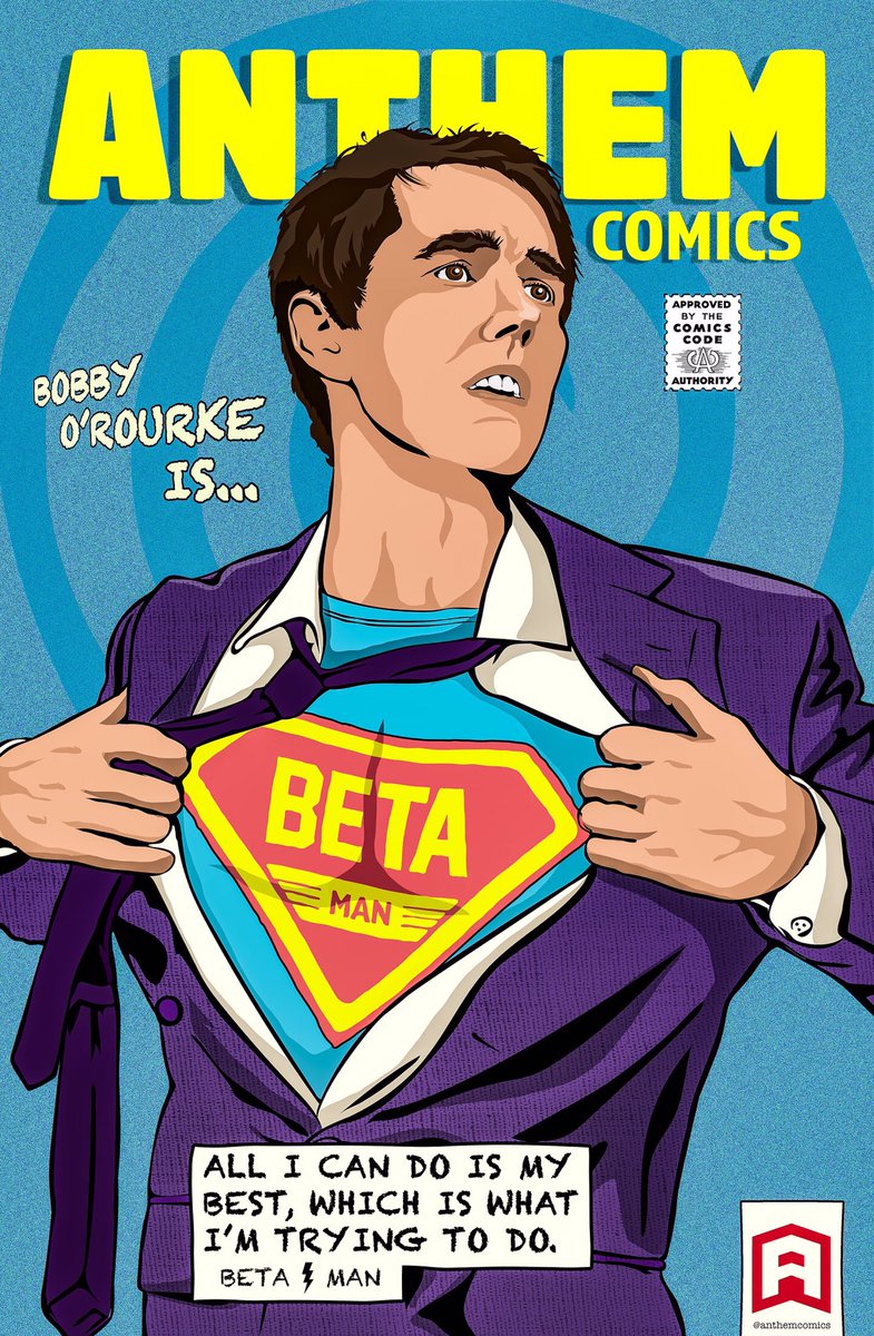 anthemcomics's tweet photo. Bobby O’Rourke is... Beta-Man!
#Beto #maga https://t.co/Jx9ncDejr6