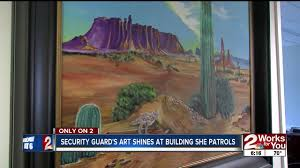 Tulsa security guard’s art shines at building she patrols