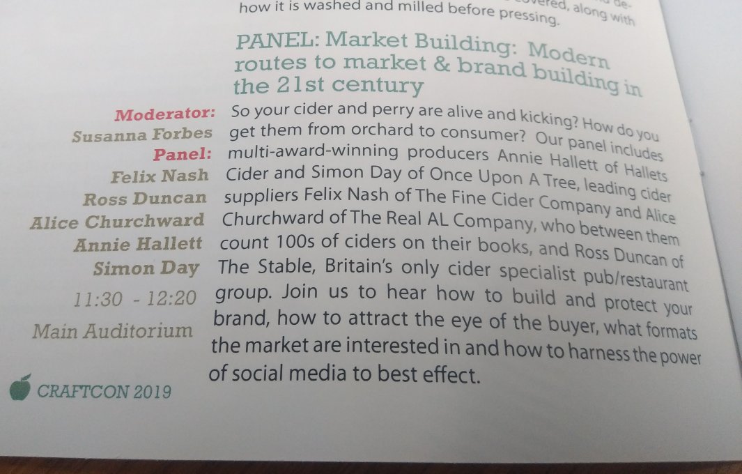 Thoughts on the #craftcon2019 Market building talk:
Don't assume craft beer trends of 440ml cans will work for cider. Customers who focus on these are more likely to try once & move onto the next one possibly with brand loyalty but not product line loyalty, #rethinkcider