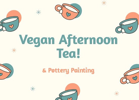 Tomorrow at 3pm! Contact us to book, £20pp for Afternoon Tea and Pottery Painting, vegan and none vegan options available, GF if needed! #harrogatevegan #veganafternoontea #whatsonharrogate