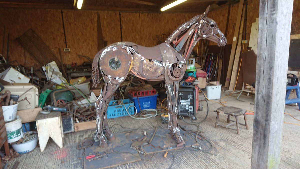 The foal is pretty much done. Now I just need to attach it to a base so it can be secured to a concrete base on site.