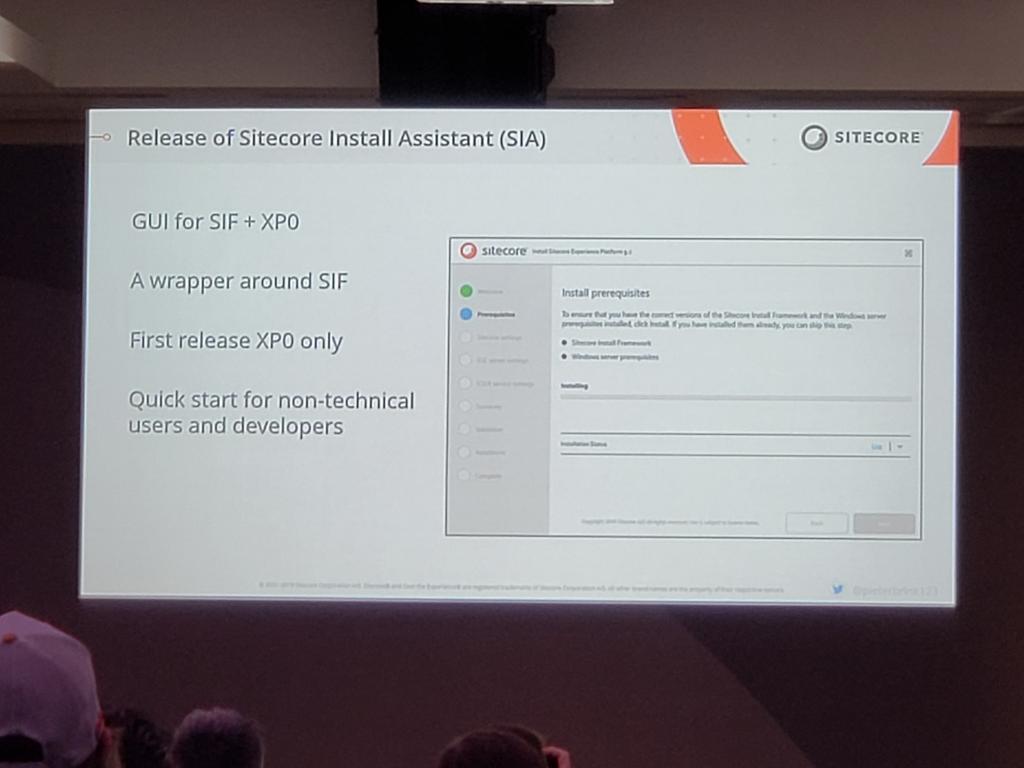 jammykam's tweet photo. Yay, a simple GUI installer is coming back! #Sitecore #SUGCON https://t.co/HemoaP5pNr