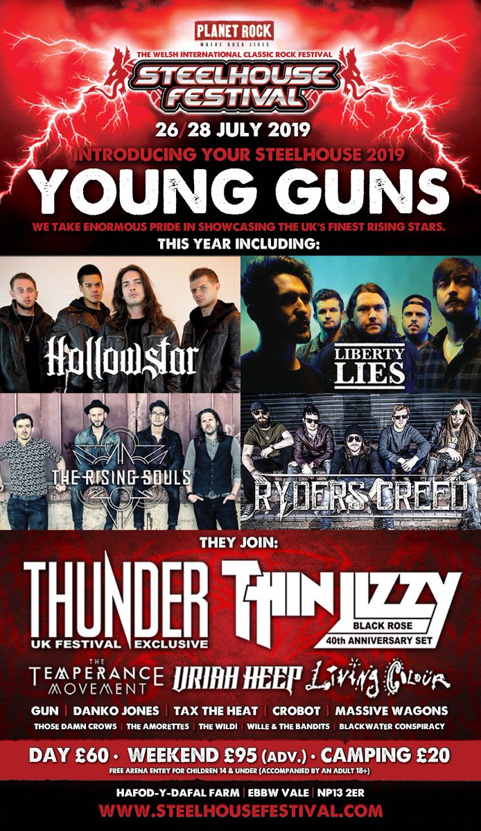 Four new bands making their debuts on the Steelhouse mountain this summer @HollowstarBand @LibertyLies @TheRisingSouls @RydersCreed