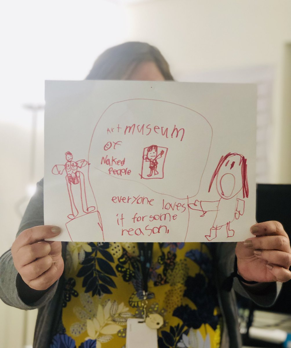 SpeedArtMuseum's tweet photo. During a discussion on art by kids, our Education Director pulls this old favorite off to show around. 

“Art Museum of Naked People,” 2017
Unknown Artist
Found abandoned in Art Sparks Classroom https://t.co/mDHx9s8J4m