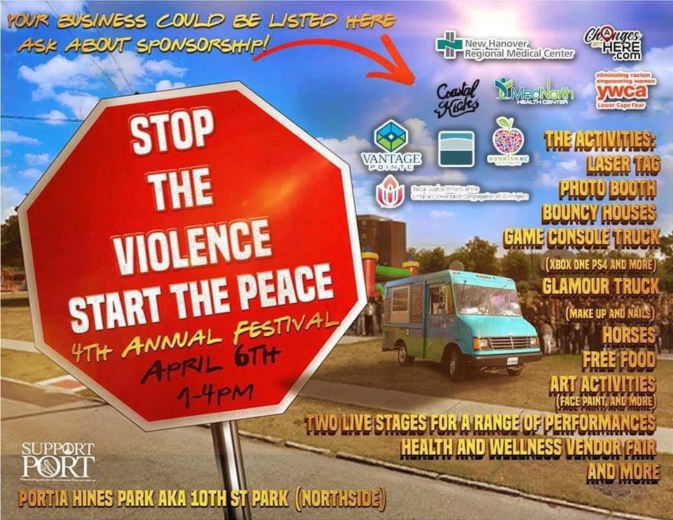 So many great Azalea Festival events to attend! Make sure you put the Stop the Violence/Start the Peace annual festival at Portia Hines Park on the list; fun afternoon, with activities for the whole family.  #azaleafestival #supporttheport #NHC #ILM