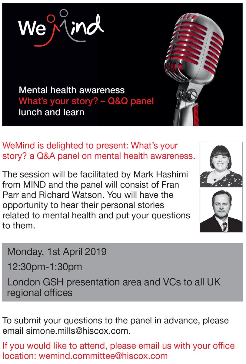 MarkHashimi's tweet image. Awesome panel discussion I hosted with @HiscoxUK this week, consisting of the board and management sharing personal stories of mental health to break the stigma at work!

#wemind #mentalhealth #stigma #wellbeing #strategicwellbeing #bravery #depression #support #mind