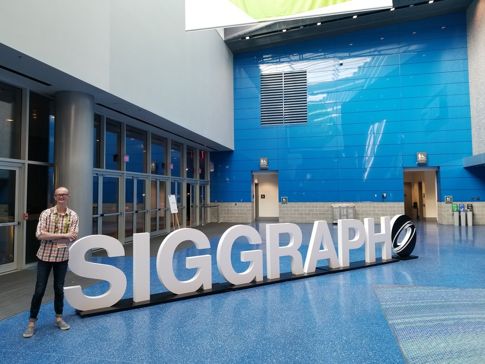 siggraph's tweet photo. #ACMSIGGRAPHchapters: Meet @LifeAtPurdue's #ACMSIGGRAPH Student Chapter President Adam Shay who takes us to #SIGGRAPH2018 in Vancouver for today's #FlashbackFriday! Locate your nearest chapter: https://t.co/6KpqitqJ89 📸: @GameDevShay https://t.co/isawq32wCm