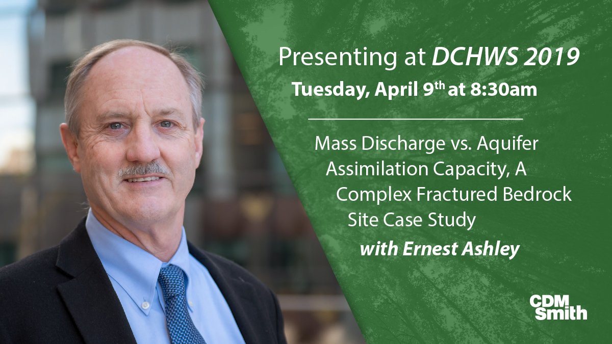CDMSmith's tweet photo. Going to #DCHWS next week? Don't miss an enlightening presentation on fractured bedrock treatments from our own Ernest Ashley. https://t.co/ZZqWGvK0NH https://t.co/SBfTbDcumH