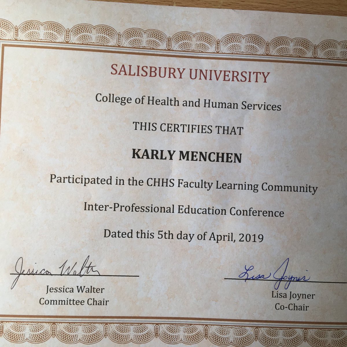 KarMenchenSOWK's tweet photo. Attended a Salisbury University conference today held by the College of Heath and Human Services about the importance of inter-professional collaboration #SUSocialwork https://t.co/X5E05VabIT