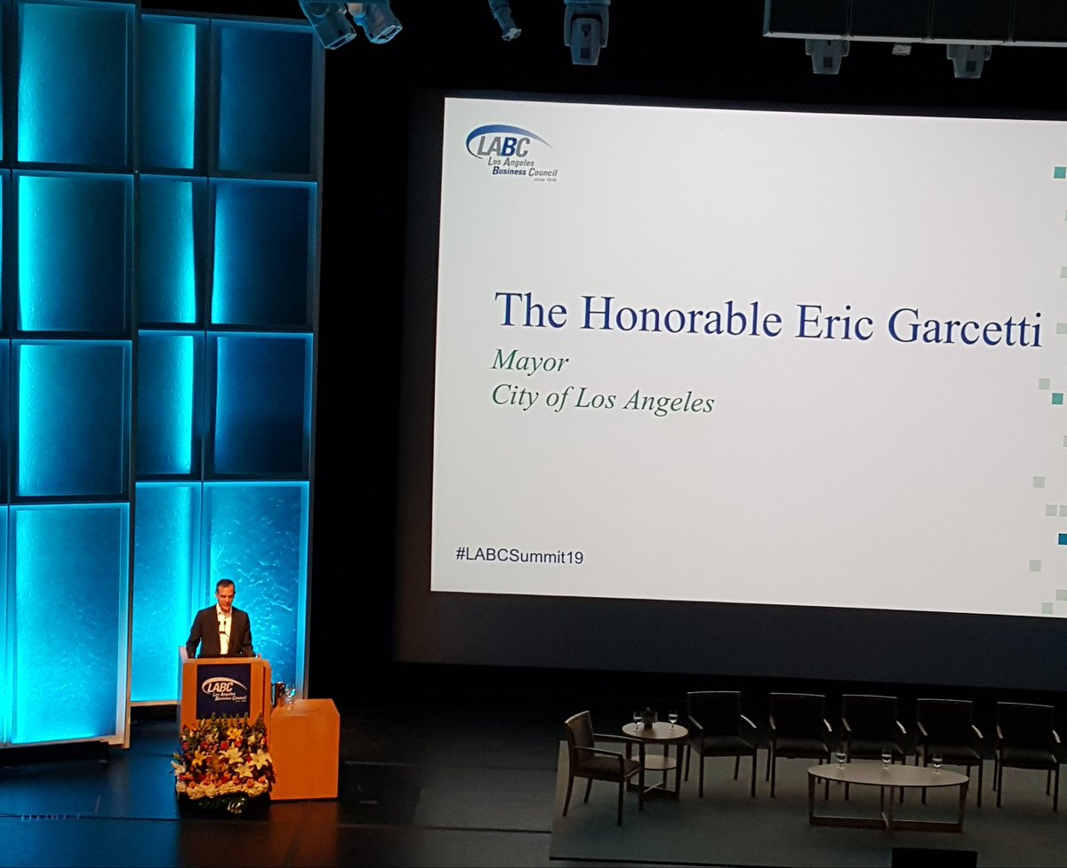 Joining with government, business and environmental leaders at #LABCSummit19 discussing the next steps in the future of energy and #water sustainability for our region.