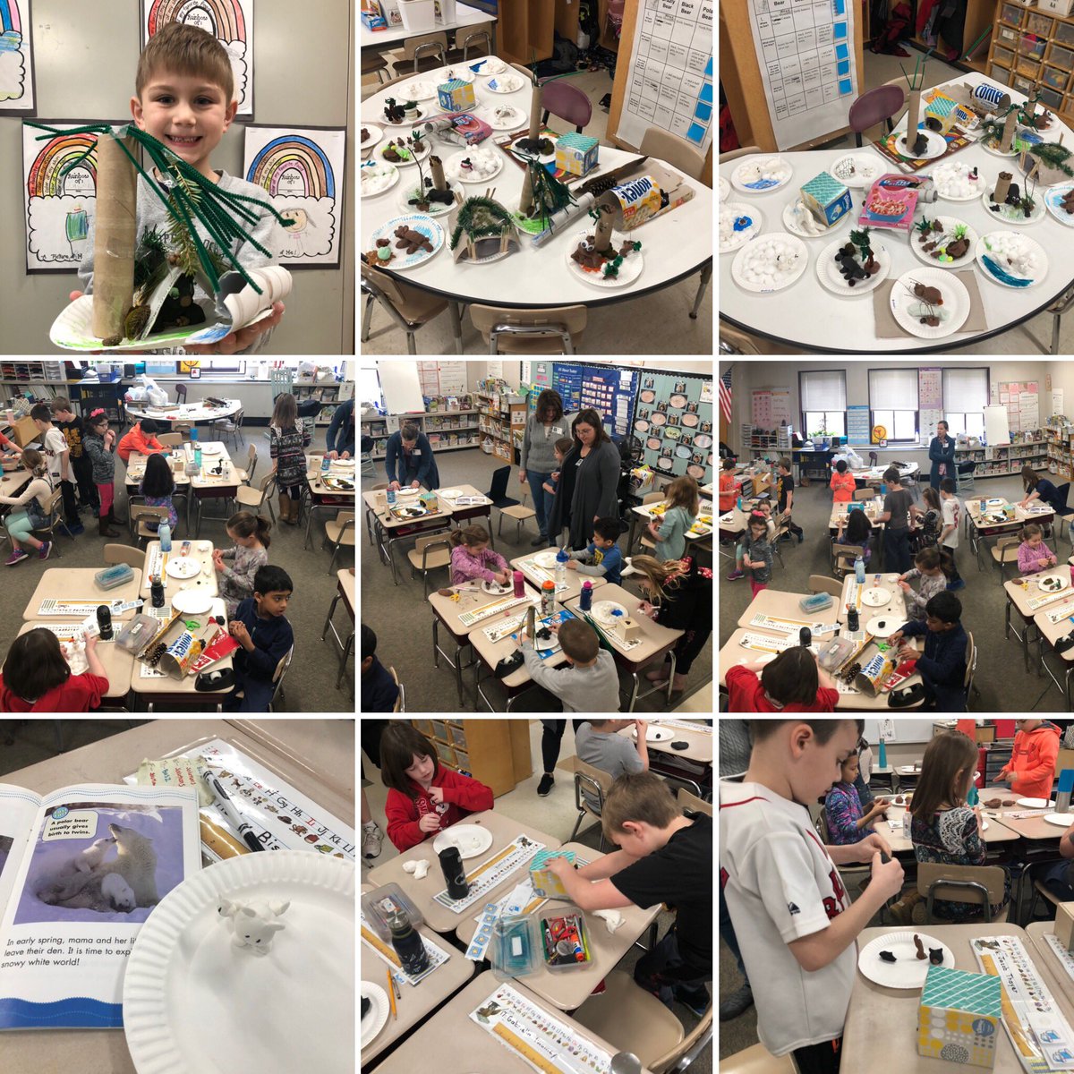 BissonPatten's tweet photo. We had the BEST time making our favorite North American Bears and their habitats! These #firstgradescientists put so much effort and detail into their bears. Thank you for donating so many wonderful supplies! 🐻 @KellerSchool https://t.co/kDQN4iExkx