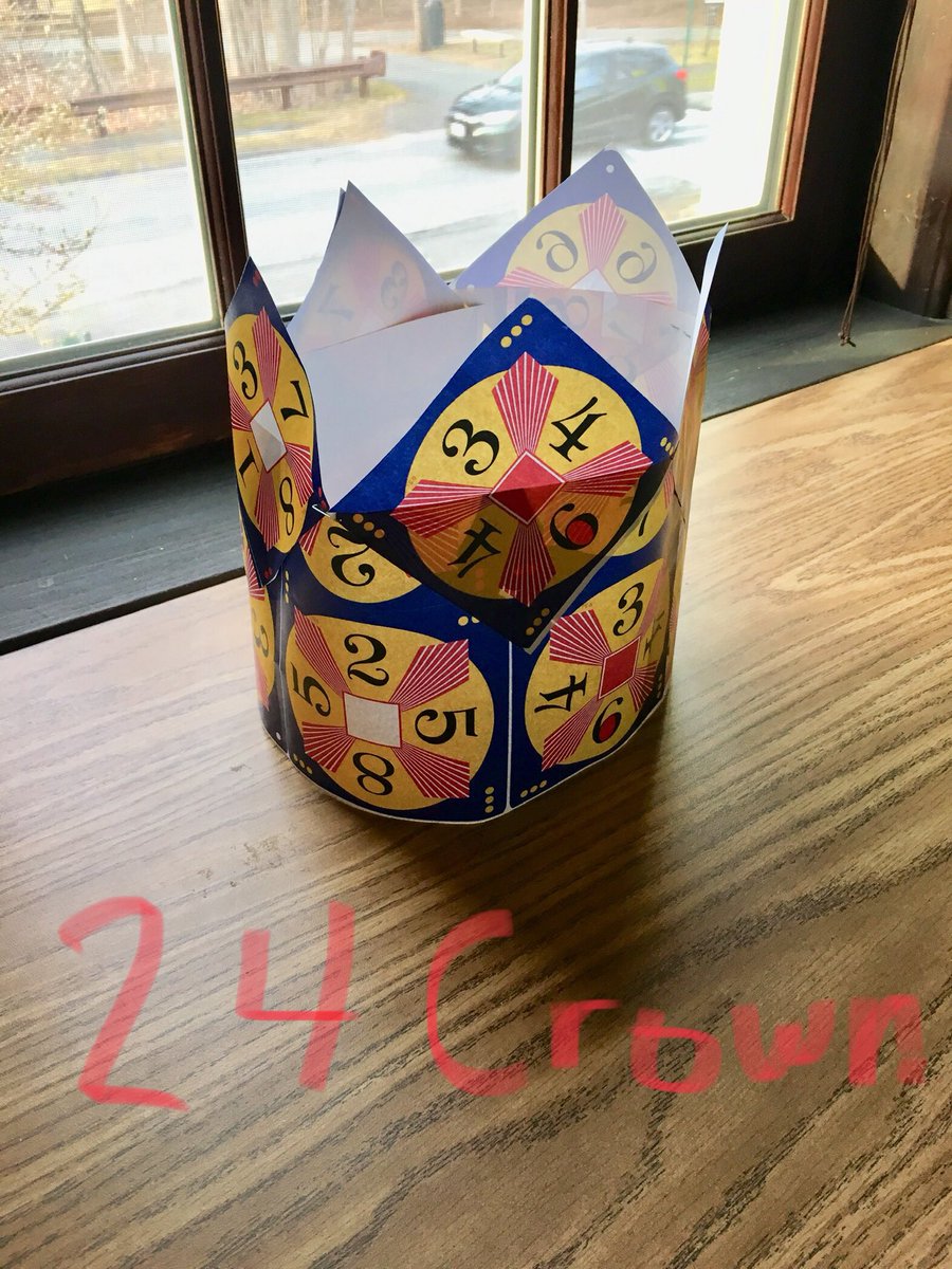 Ms_MathQueen's tweet photo. @24game @RandySwift9 @FirstInMath @24game crown currently being worn by our head of school. Who will dethrone him?! Students can’t wait to take on this challenge❣️ https://t.co/h9ll1b2Ij6