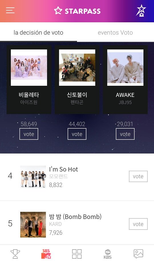 MagicalQueenOT5's tweet image. People voten por #KARD !!!! 

#Bomb_Bomb #KARD_밤밤_Bomb_Bomb #Starpass #TheShow 
Merecen su primer WIN 😭💪💪💪