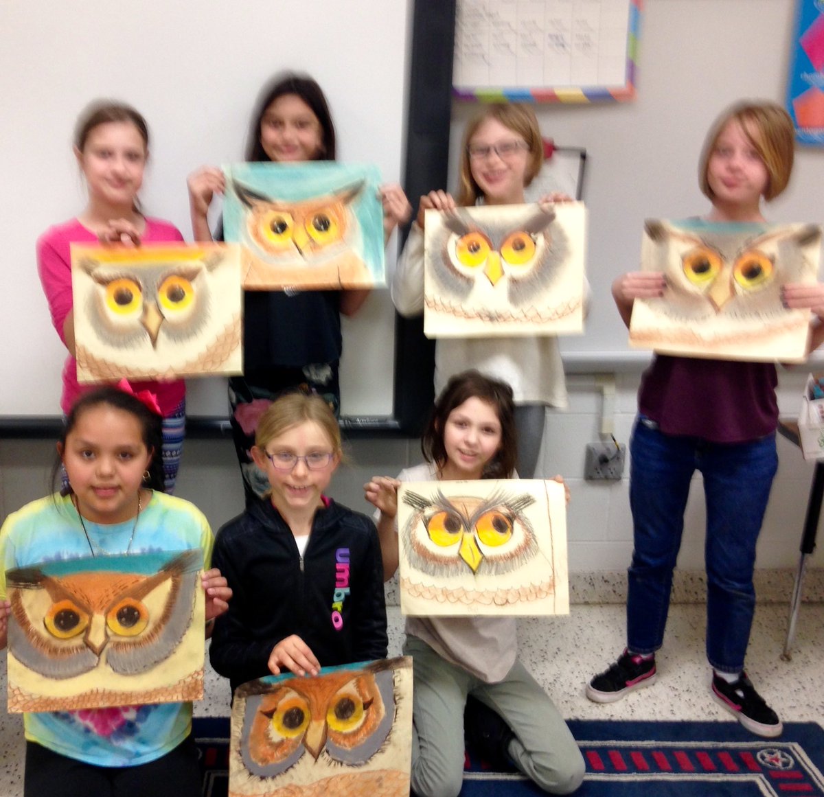 Art Club members so pleased with their work they wanted to share.😀