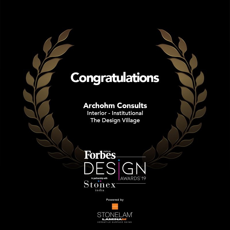 Congratulations <a href="/archohm/">archohm</a> Consults to be the winner of the Interior - Institutional at #ForbesIndiaDesignAwards 2019.