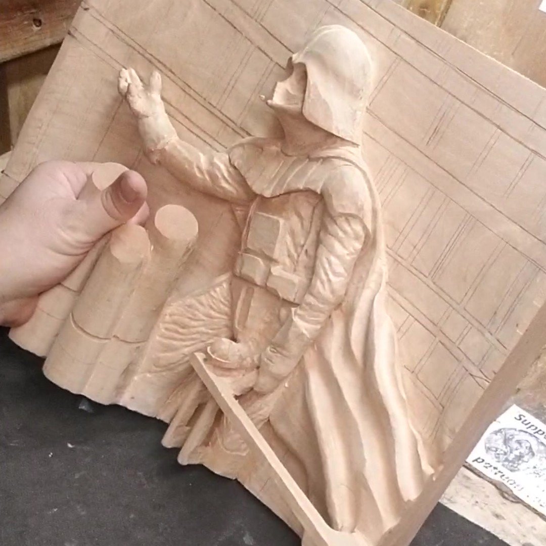 Madcarver00's tweet photo. Darth Vader Display Piece for 2019 Celebration, Chicago
Become Patron:
https://t.co/8vy1ewGdV1 - https://t.co/kUKffgGPIY
#magicalrealism #starwars #darthvader #woodsculpture #howtocarve #woodworking #woodcarving #sculpture #villain #IamYourFather #force https://t.co/mx7Q0AGXeV