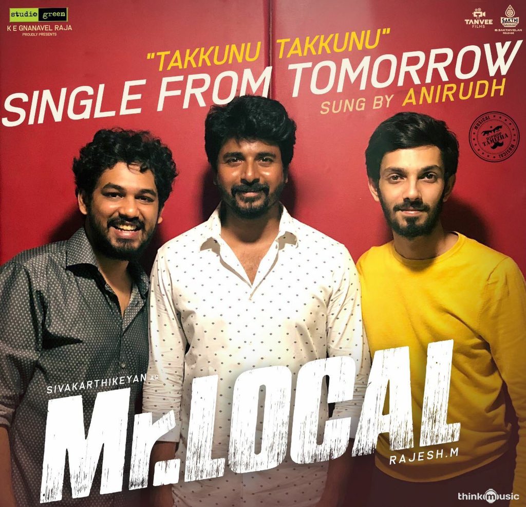 hiphoptamizha's tweet photo. நீண்ட இடைவெளிக்குப் பிறகு - நண்பனுடன் மீண்டும் 🤟🏻 This time its @anirudhofficial for @hiphoptamizha - so sweet of my bro to sing for me in my music 😊 
Thank you @Siva_Kartikeyan anna for this one. #MrLocal first single tomorrow 💪🏻💪🏻💪🏻 https://t.co/T9gJlHsSb4