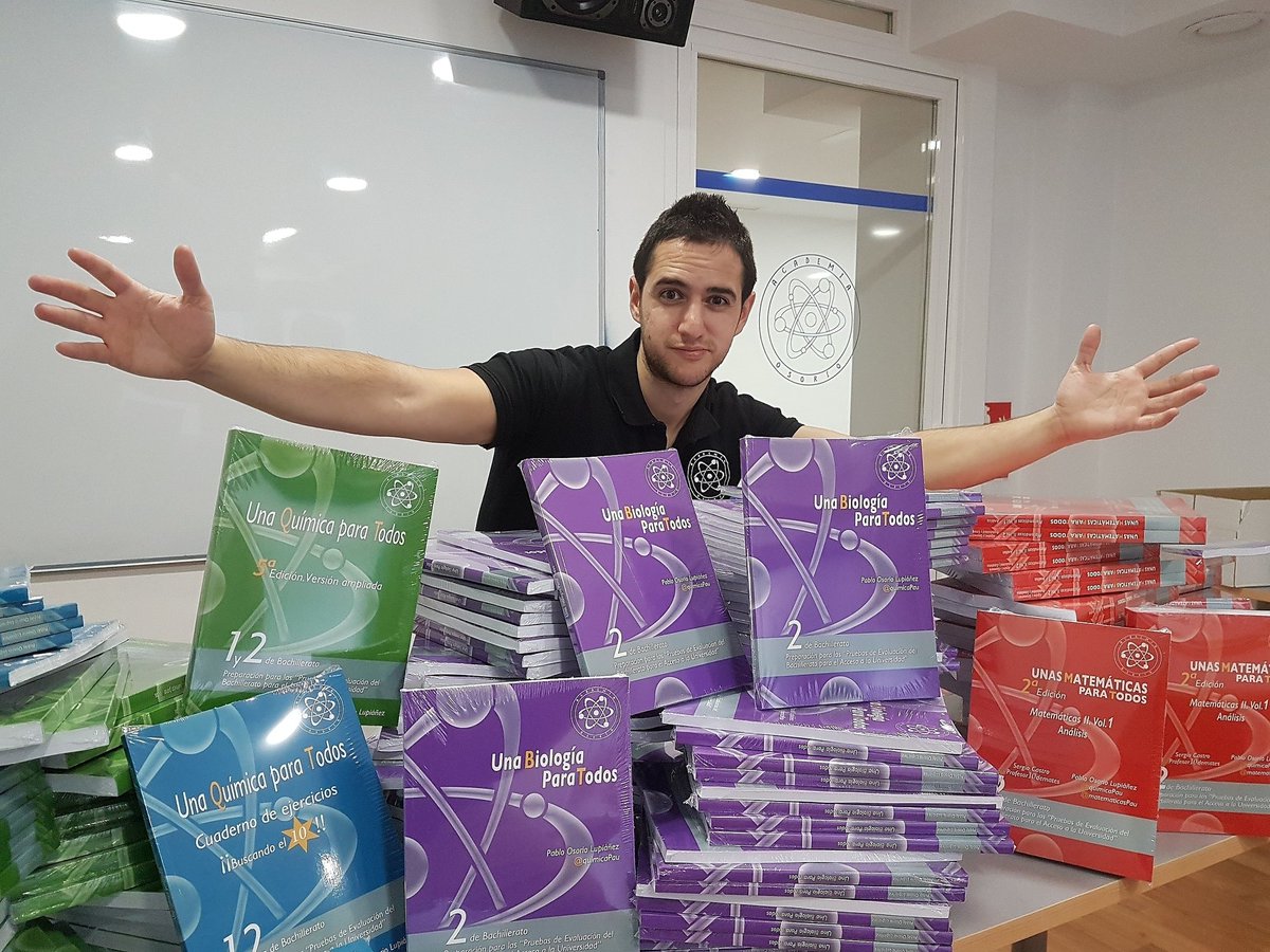 ¡RT PARA PARTICIPAR!

El 8 de abril miles de estudiantes comenzarán a estudiar con el libro "Una Biología Para Todos" así que voy a aprovechar para regalar TODOS MIS LIBROS de 2 Bachillerato y Selectividad DEDICADOS a alguien con ganas de llegar al 10 en esta Selectividad 2019 💪🏻