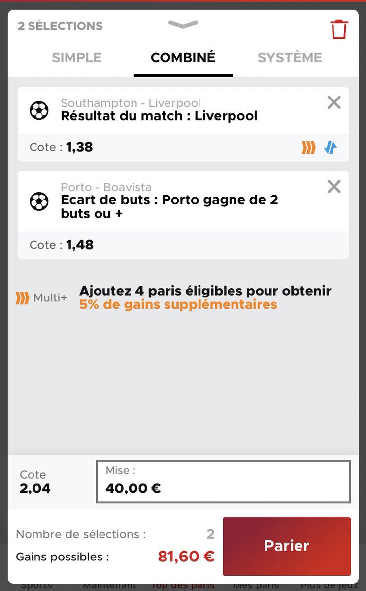 PronosDylan's tweet image. COMBI FOOT ⚽️

➡️ Côte 2,04
➡️ Confiance 7/10

Good luck 🍀