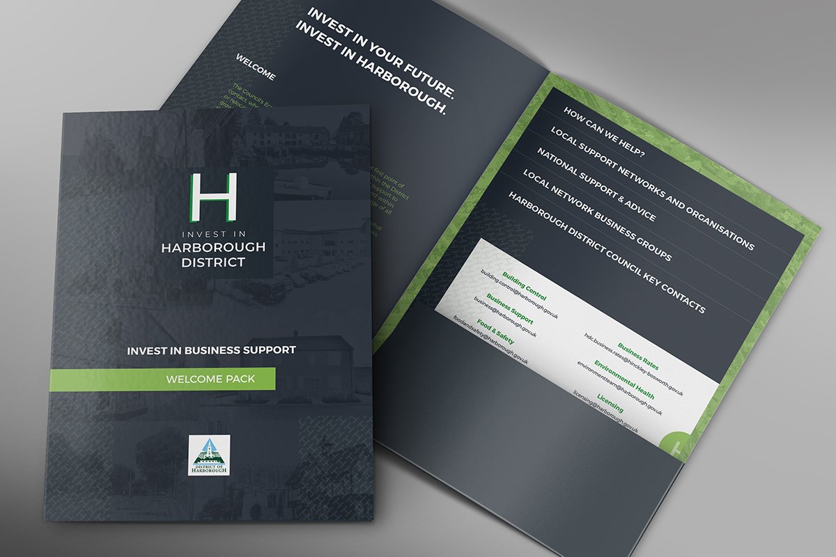 LittleGemCreate's tweet image. #HarboroughDistrictCouncil asked #LittleGemCreate to design their #InvestinHarborough Welcome Packs. The packs are given to new and existing businesses in the #Harborough area, providing useful information and key contact details. We designed and print managed the project.