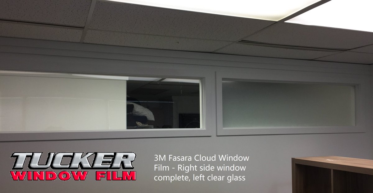 TuckerSolution's tweet photo. Another customer is very happy. A very cool looking film - 3M Fasara Cloud. Transform plain glass by capturing the look of etched, cut, sandblasted and textured glass at a lower cost. Tailor the amount of privacy #windowfilmcanada @3MFasara @3MFilms @3M @3MCanada https://t.co/PSPMmLkO5G
