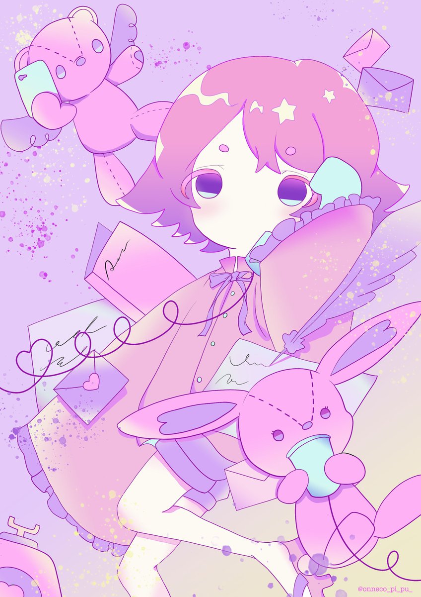 ここ もしもし パステルカラー ゆめかわいい イラスト