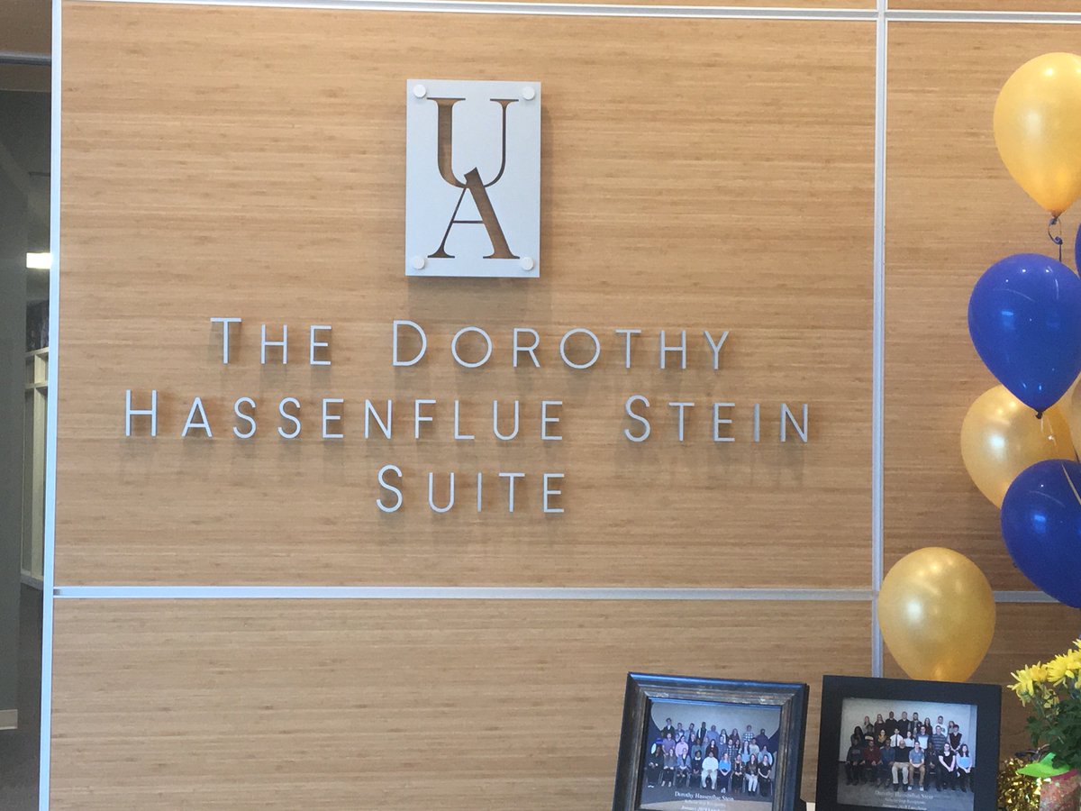 UAgives's tweet photo. What’s in a name? A lot if it’s Dorothy Hassenflue Stein! Through her estate, the 1929 alumna created a generous fund to support UA's brightest students. To honor her, Ste 200 in InfoCision Stadium – home to Development, Alumni, &amp; the Foundation - now bears her name. cc: @uakron https://t.co/C29MVtTEhI