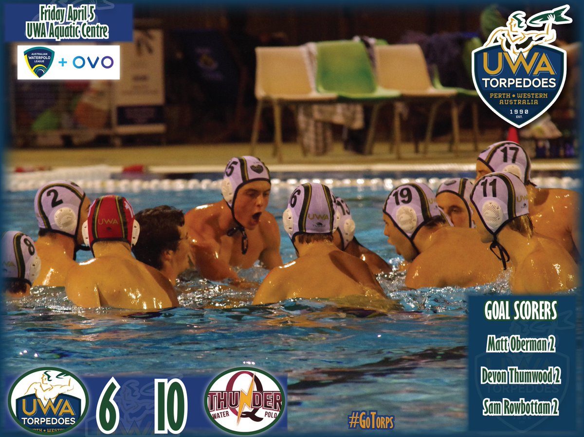 uwatorpedoes's tweet photo. #OVOAWL π€½ββοΈ After terrific win from Torpedoes women, @QldThunder men got one back winning 10-6 at UWA. Mason Fettel, Reilly Townsend with 3 goals each for Queensland. Matt Oberman, Devon Thumwood, Sam Rowbottam all 2 goals for UWA #WaterPolo #GoTorps π https://t.co/HwBRWi0YZQ