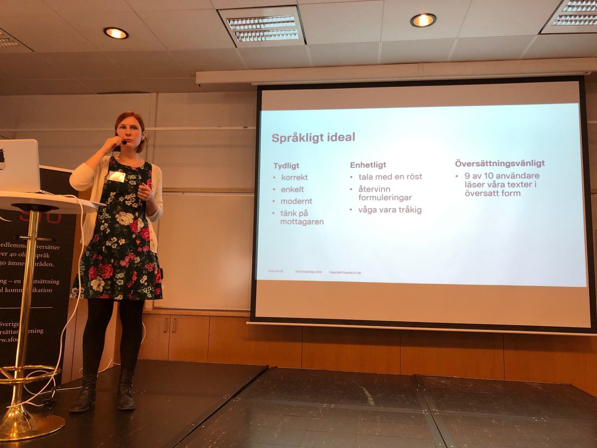 skillby's tweet image. Språkligt ideal – våga vara tråkig. Tack Mia och Scania! #SFÖkonferens