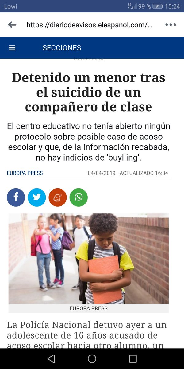 Adrixvag's tweet photo. No se ha suicidado. Lo han matado entre todos, dejad de normalizar el acoso.
Ha salido una chavala diciendo que el chico en cuestión le pegaba y demás. Pero que no era bullying...
Que se consiera entonces bullying? Hasta muerto, la familia tiene que seguir sufriendo... https://t.co/8r3cGGovf5