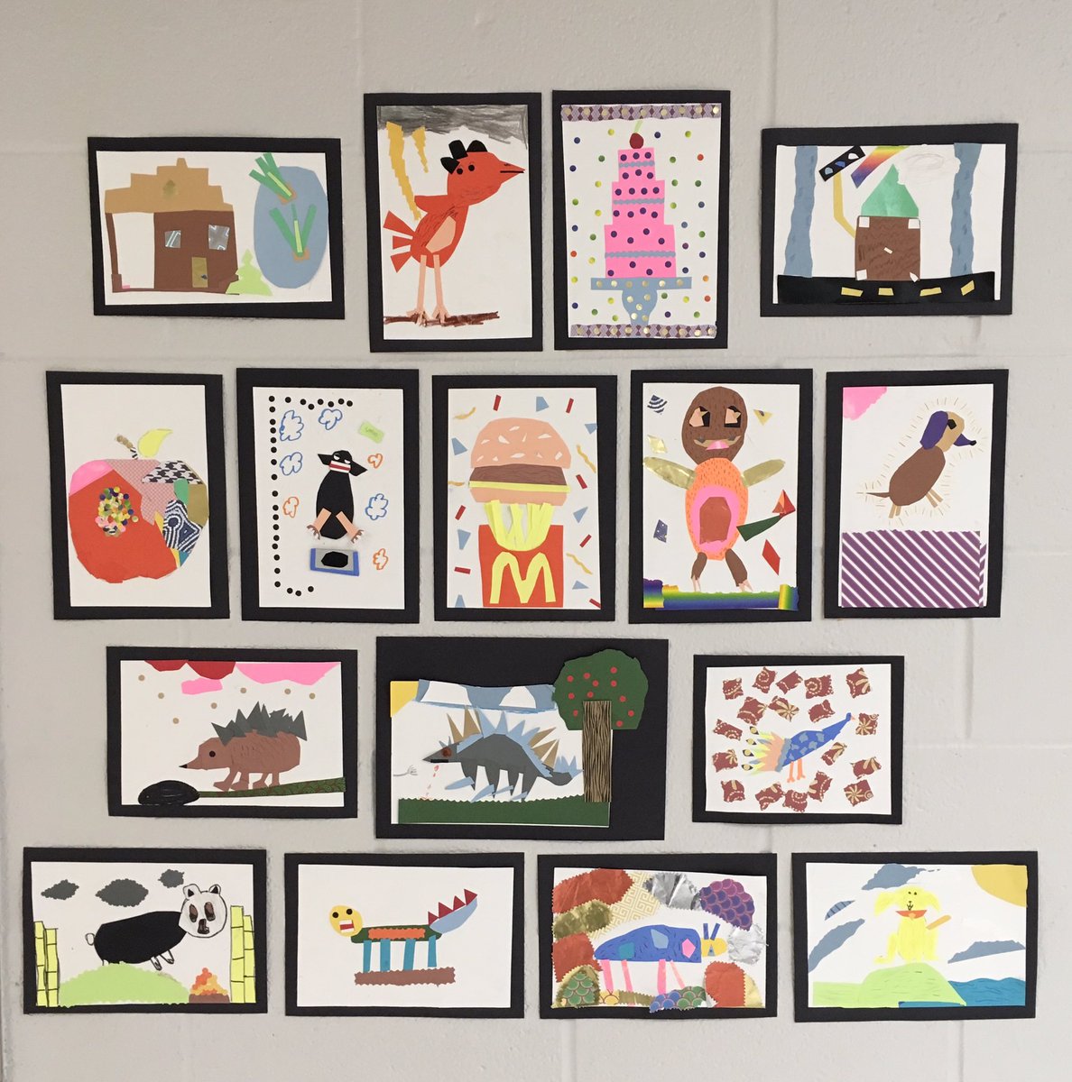 lildragonstudio's tweet photo. Beautiful collage by @CESLittleDragon 2nd and 3rd graders. #colliervillearts #choicebasedart @theartofed #artsed #letthemchoose #bragginonadragon #artteacher #arteducation https://t.co/PnZrK7b9yg