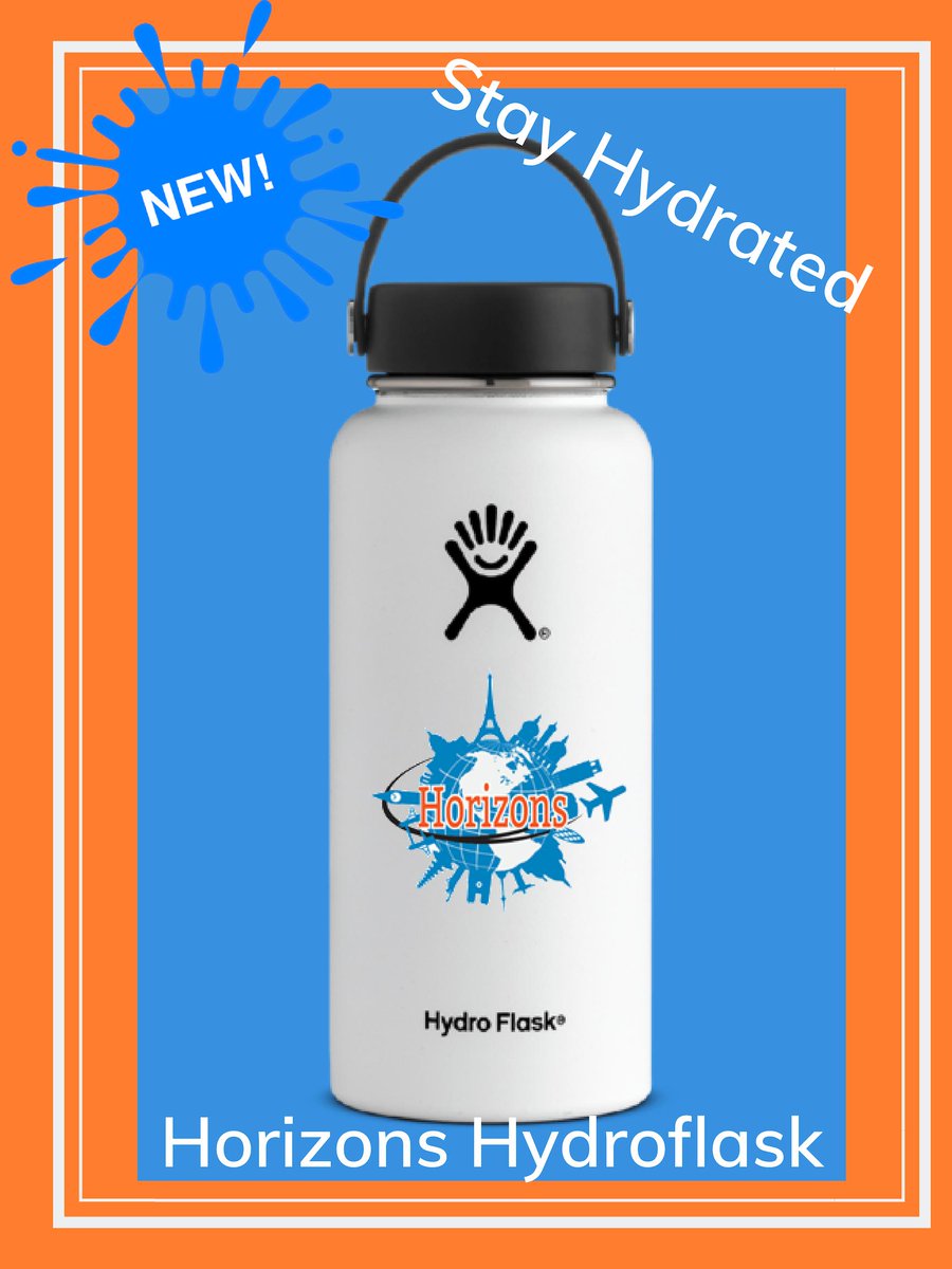 Stay hydrated on your journey around the world with the new Horizons Hydroflask! Get yours today at horizonsvei.net #hydroflask #vei #stayhydrated 🥤🧳