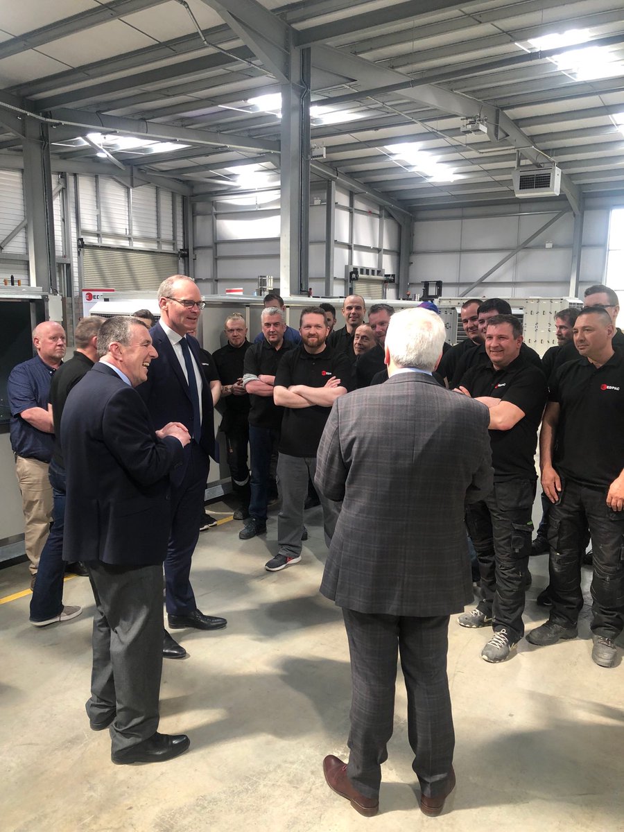 BestofCork's tweet photo. RT @renatemurphy: Great to see Tánaiste ⁦@simoncoveney⁩ meeting the team behind the success story at ⁦@EDPACINT⁩ in Carrigaline where they manufacture air cooling systems that are used around the world in airports, data centres, metro systems, hospit… https://t.co/kBa3fAhHsD